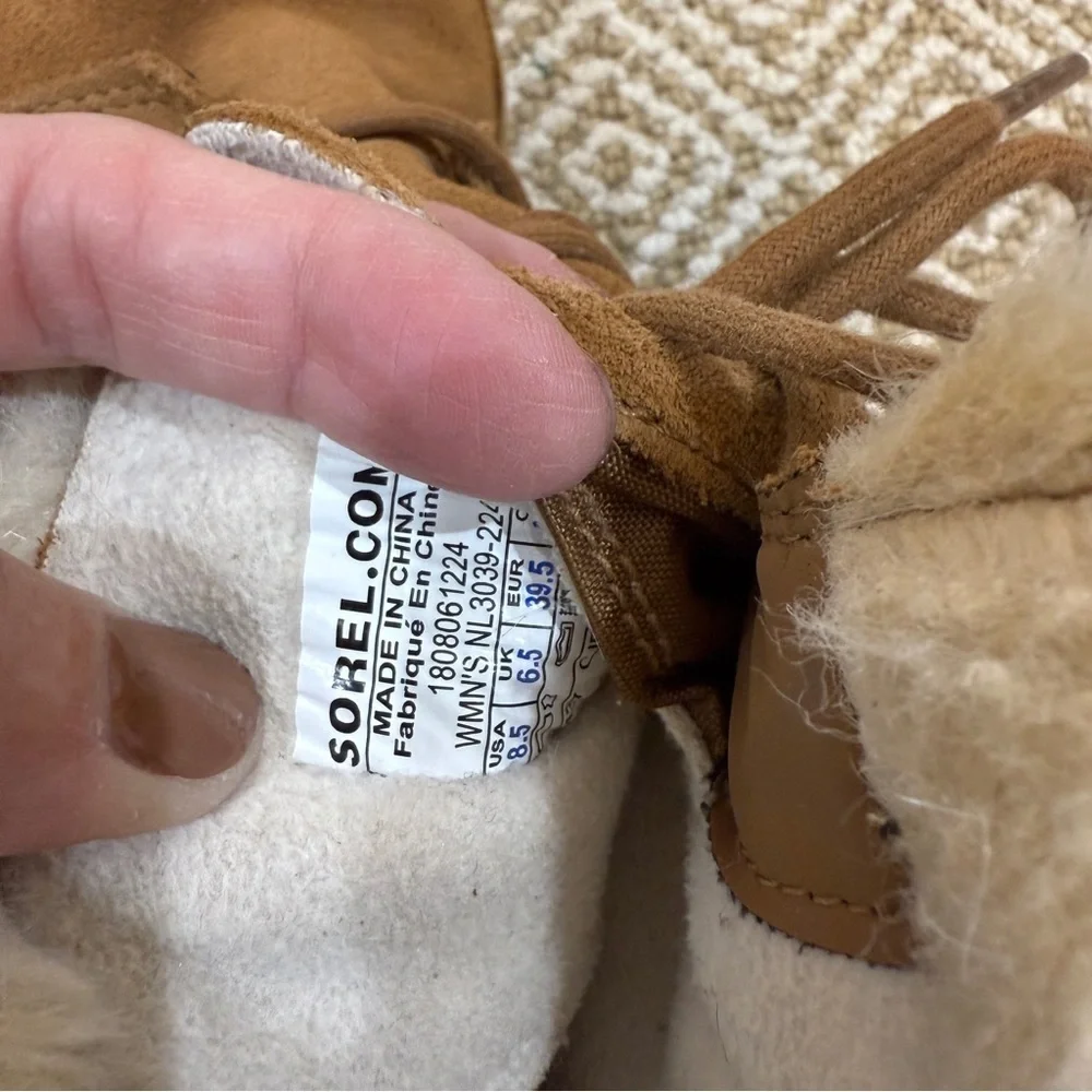 SOREL | Waterproof Joan Explorer Kinetic Leather Snow Boot Tan Brown Camel 8.5